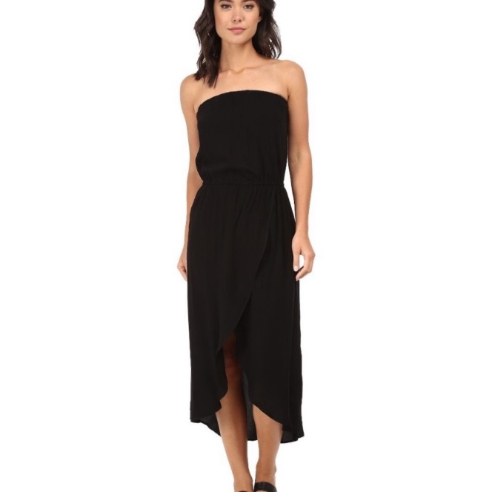 Splendid black strapless tulip dress